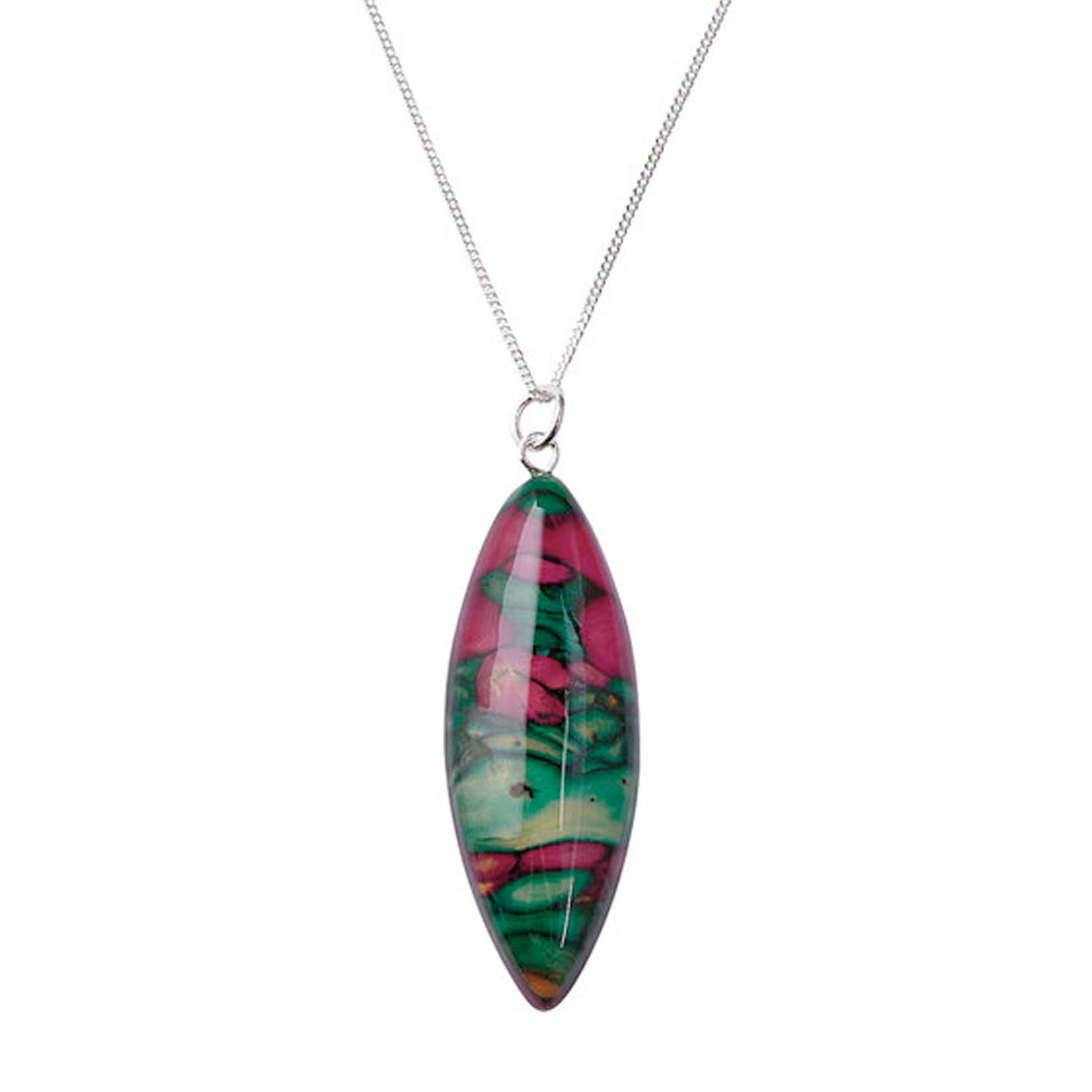 PENDANTS & NECKLACES HEATHERGEM LONG OVAL HEATHER STERLING PENDANT