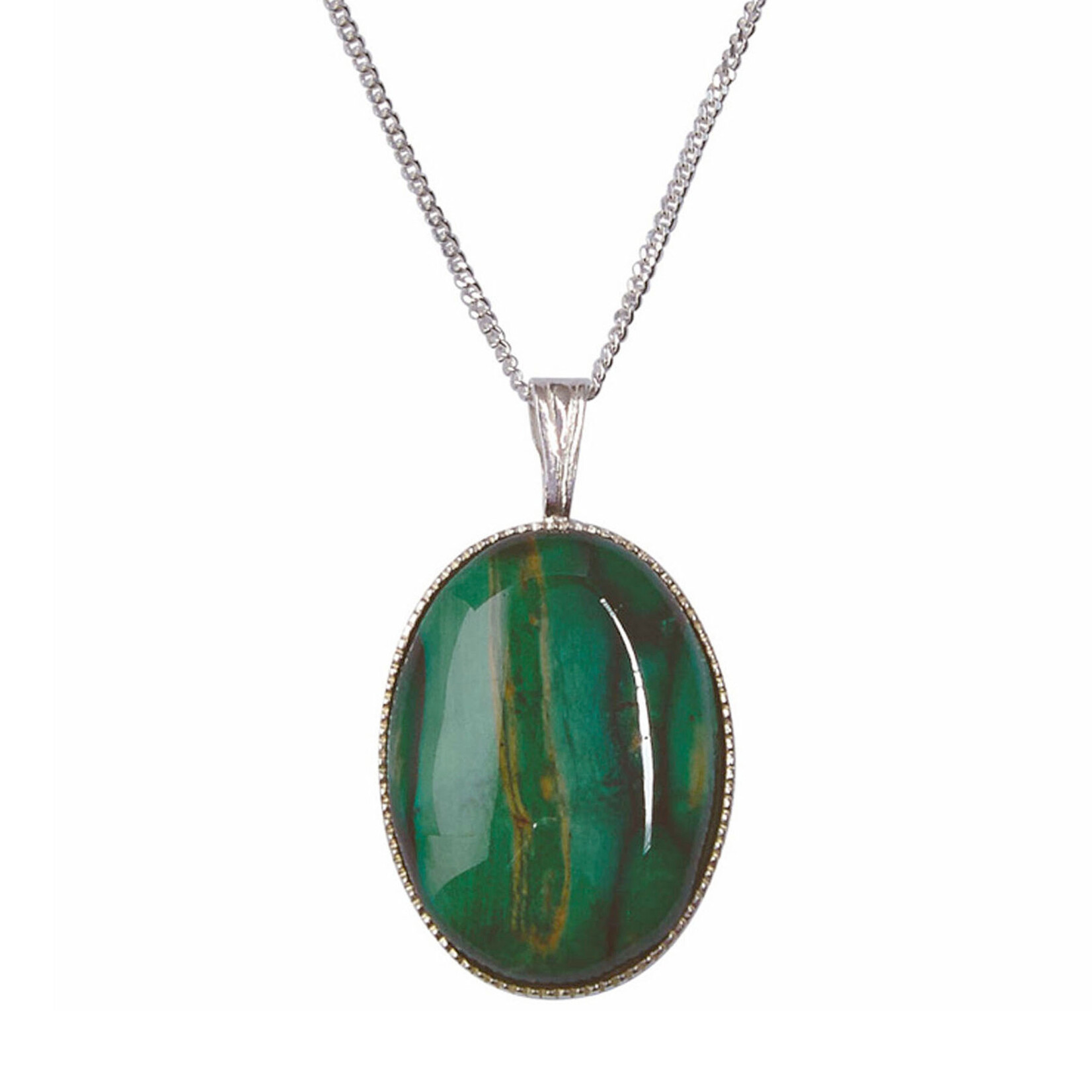 PENDANTS & NECKLACES HEATHERGEM MILLED OVAL STERLING PENDANT