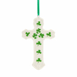 RELIGIOUS SHAMROCK CROSS ORNAMENT