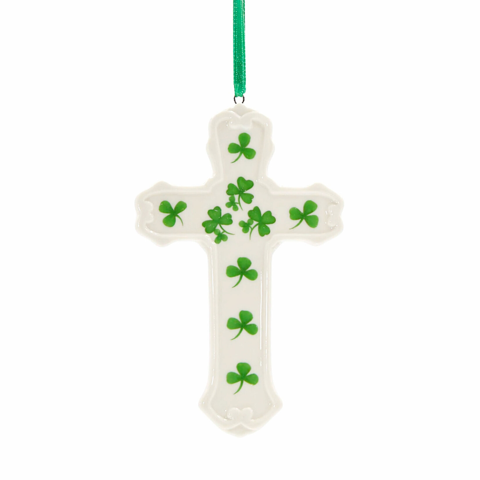 RELIGIOUS SHAMROCK CROSS ORNAMENT