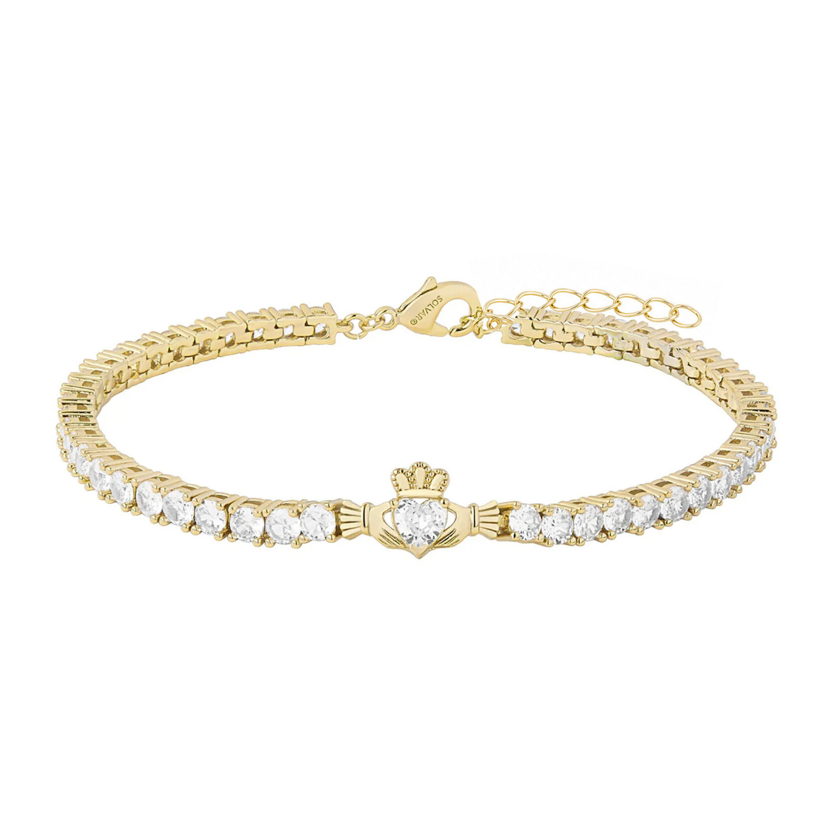BRACELETS & BANGLES SOLVAR GP CLADDAGH TENNIS BRACELET w CZs