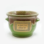 NOVELTY "POT TO PISS IN" CROCK - Moss/Cinn Marble