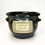 NOVELTY "POT TO PISS IN" CROCK - Blk/Grn Marble