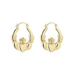 EARRINGS SOLVAR GOLD PLATED LRG CREOLE CLADDAGH HOOP EARRINGS