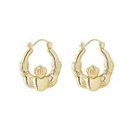 EARRINGS SOLVAR GOLD PLATED MED CREOLE CLADDAGH HOOP EARRINGS
