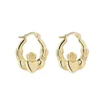 EARRINGS SOLVAR GOLD PLATED SML CREOLE CLADDAGH HOOP EARRINGS