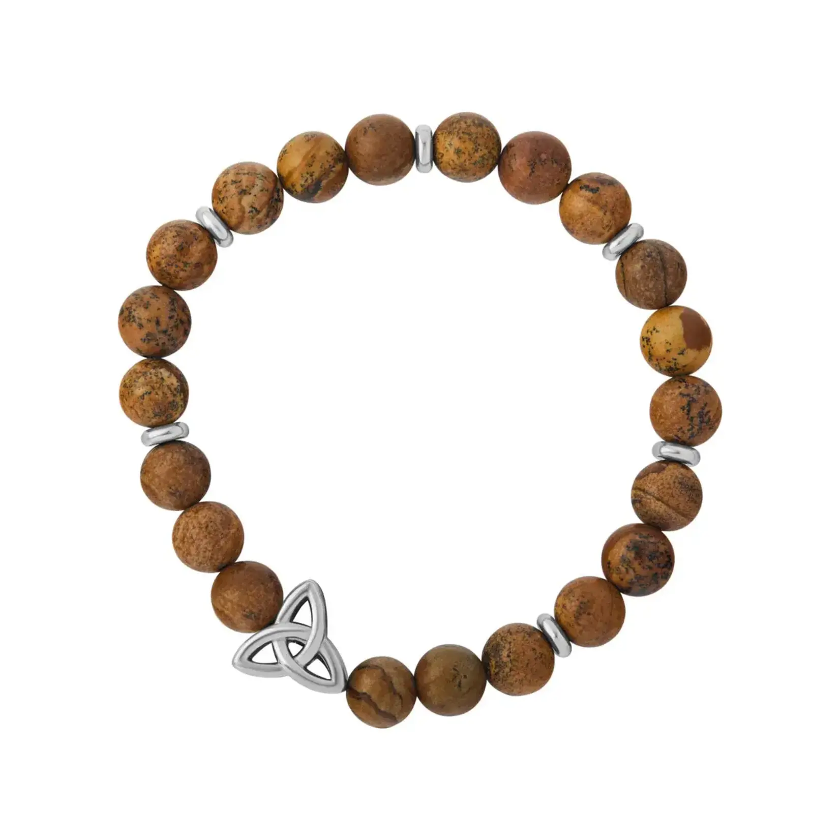 BRACELETS & BANGLES SOLVAR CELTIC MAN RHODIUM TRINITY BRN BEADED BRACELET