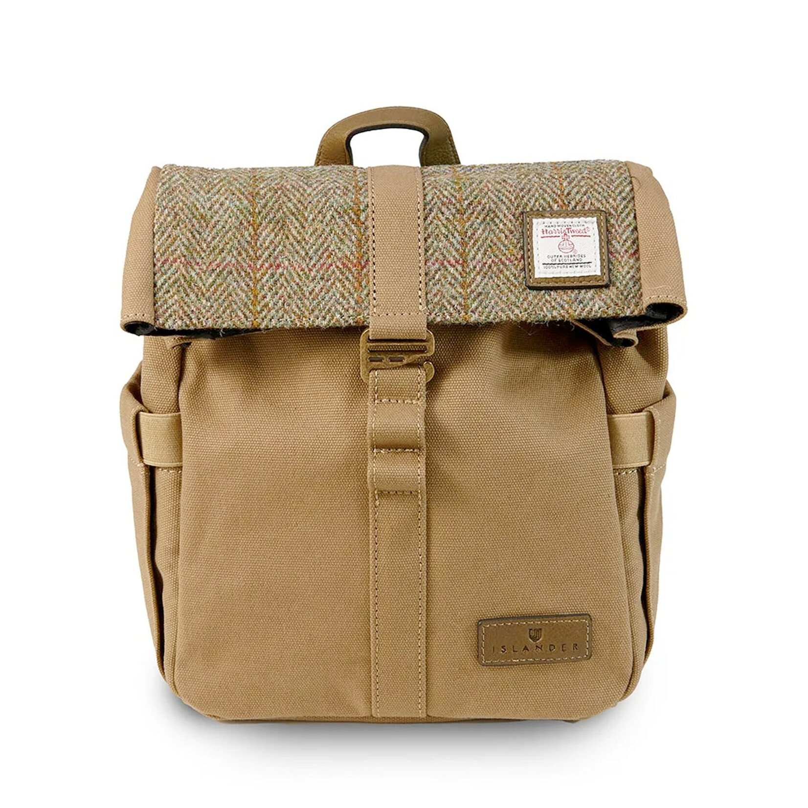 ACCESSORIES ISLANDER CANVAS LUNCH TOTE w HARRIS TWEED Chestnut Herringbone