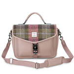 ACCESSORIES ISLANDER MINI LAPTOP BAG w HARRIS TWEED Pink & Green Tartan