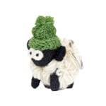 NOVELTY KNITTED SHEEP KEYRING - Green Bobble Hat