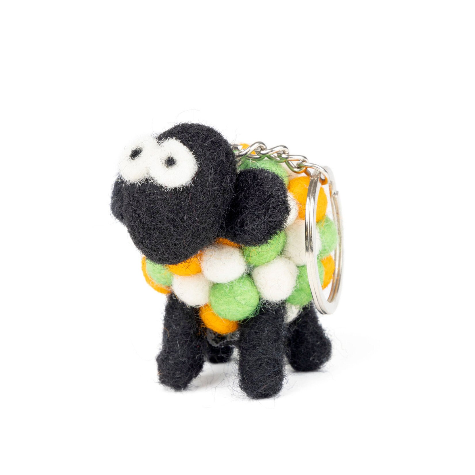 NOVELTY KNITTED SHEEP KEYRING - Felted TriColor