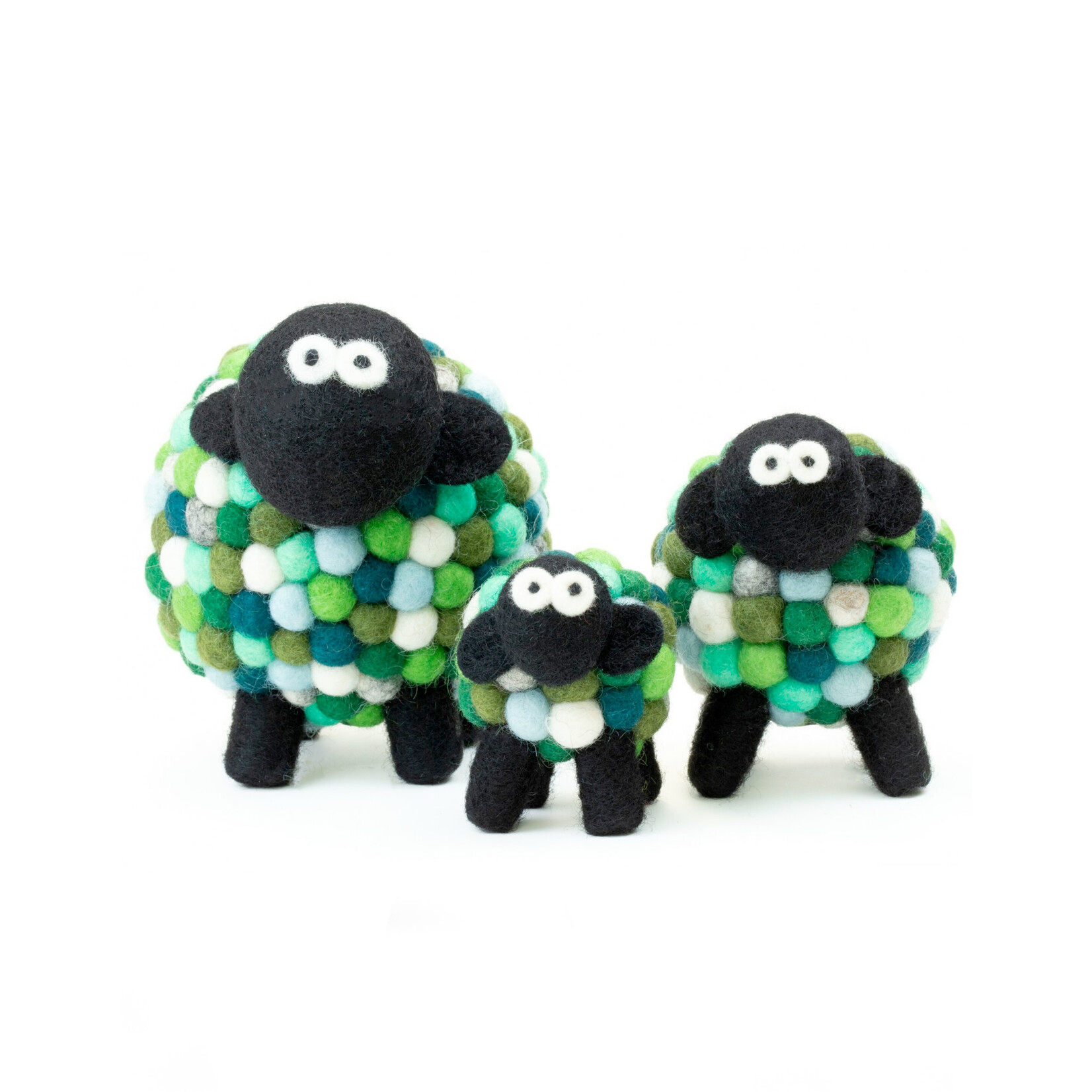 DECOR FELT SHEEP COLLECTIBLE - MultiGreen Med