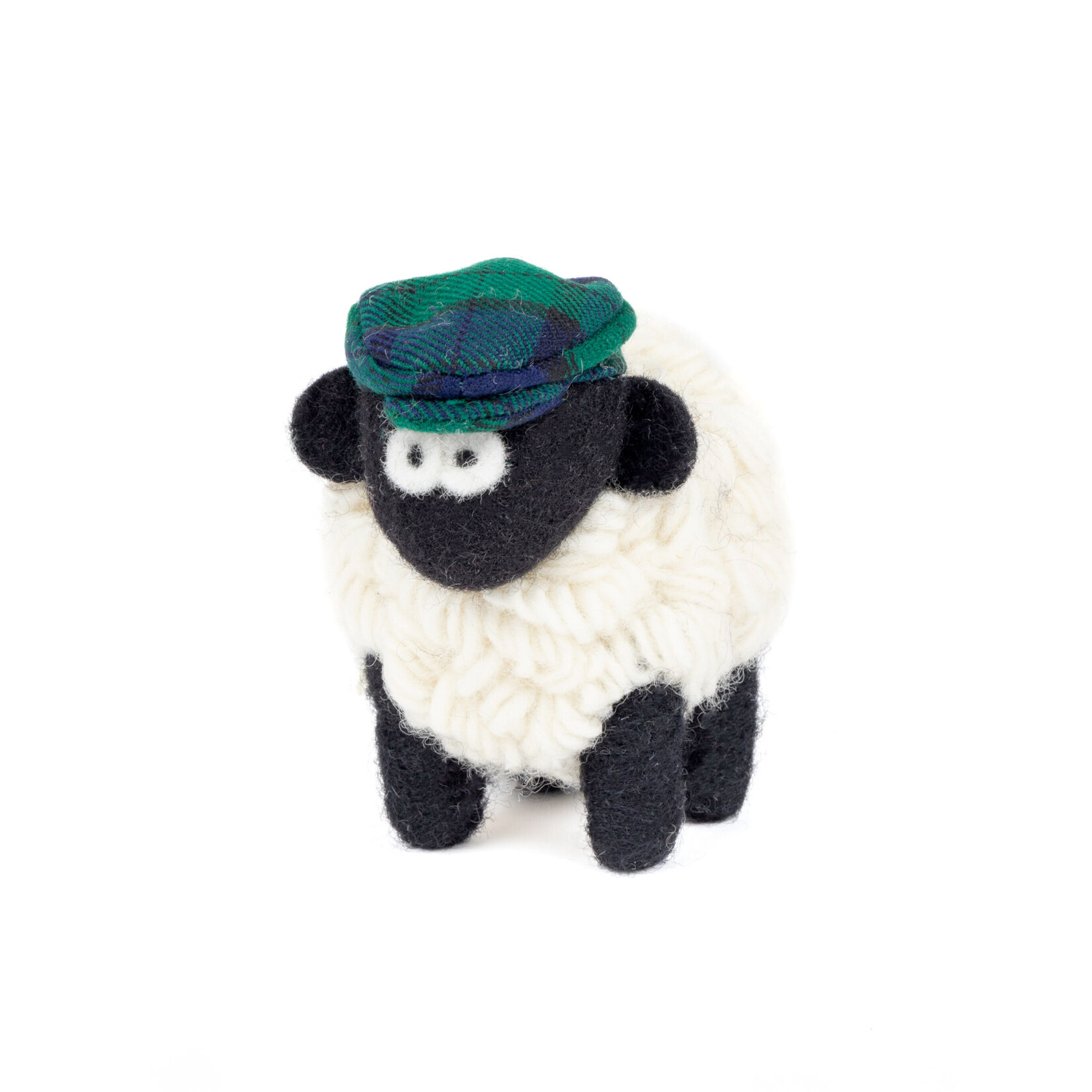 DECOR KNITTED SHEEP COLLECTIBLE - Mountain Med Blue Grn Tartan Cap