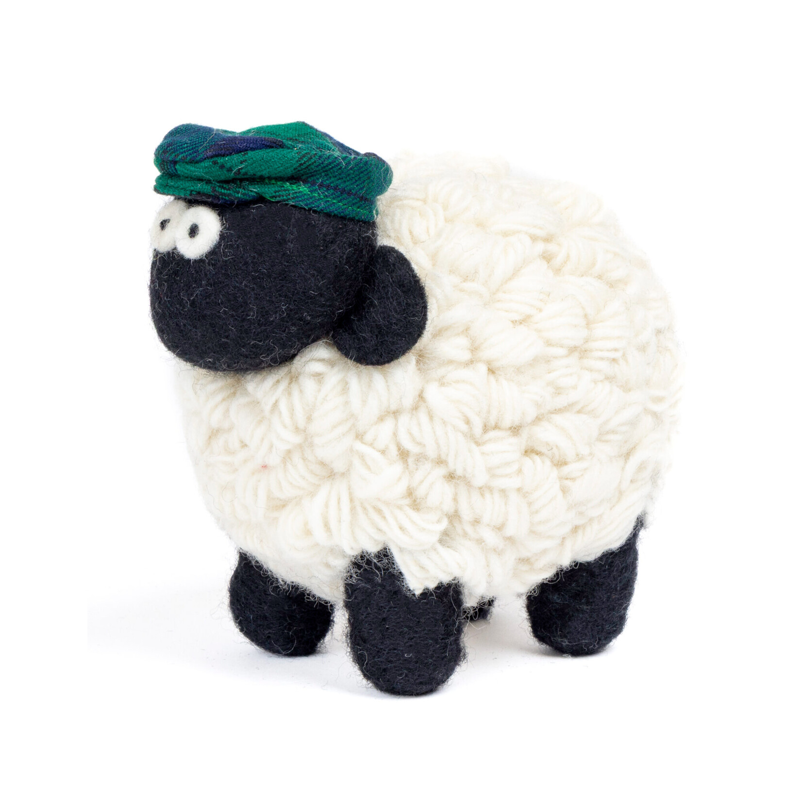 DECOR KNITTED SHEEP COLLECTIBLE - Mountain XL Blue Grn Tartan Cap