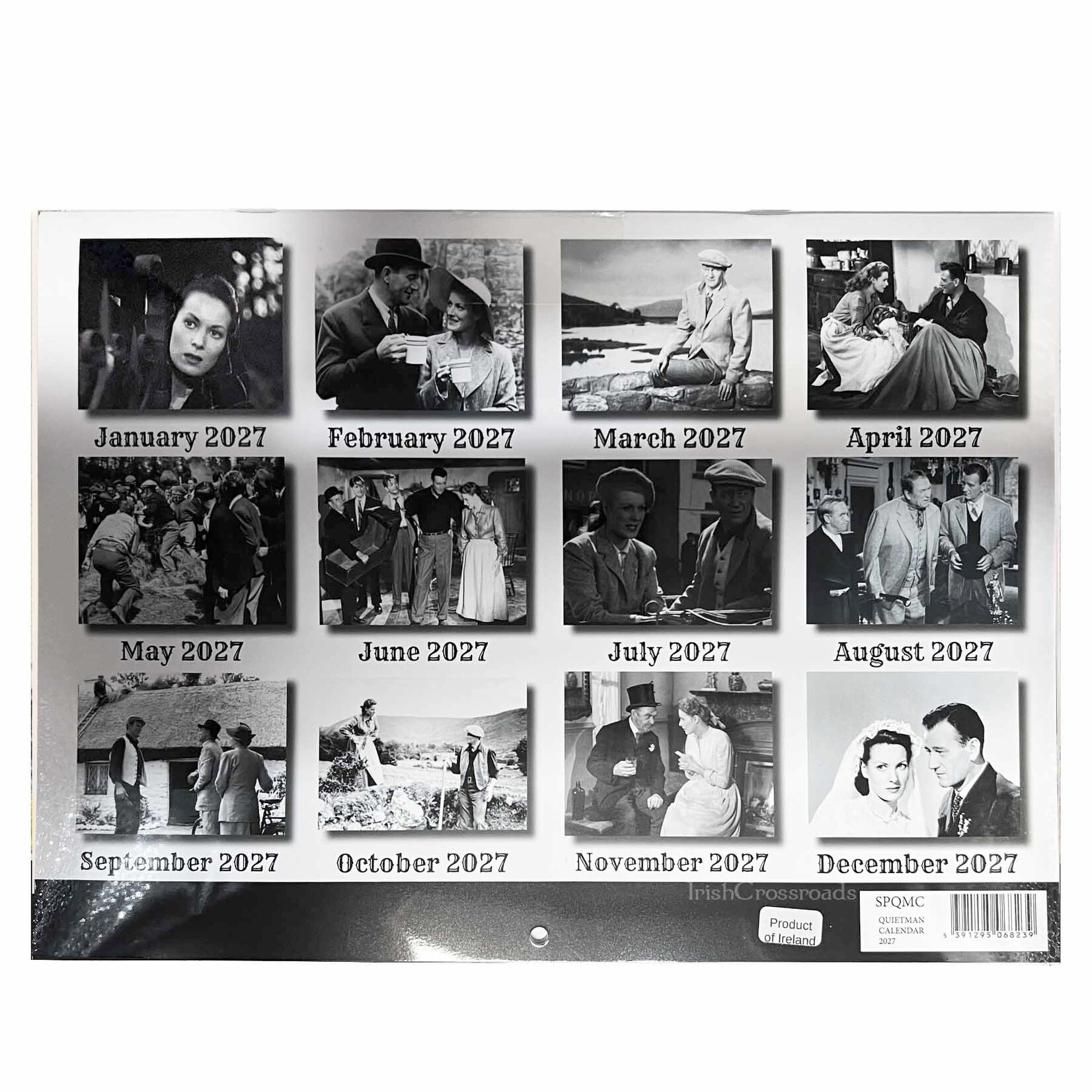 NOVELTY QUIET MAN CALENDAR B&W - 2027