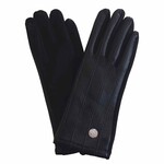 ACCESSORIES LADIES CELTIC BUTTON FAUX LEATHER GLOVES - Black