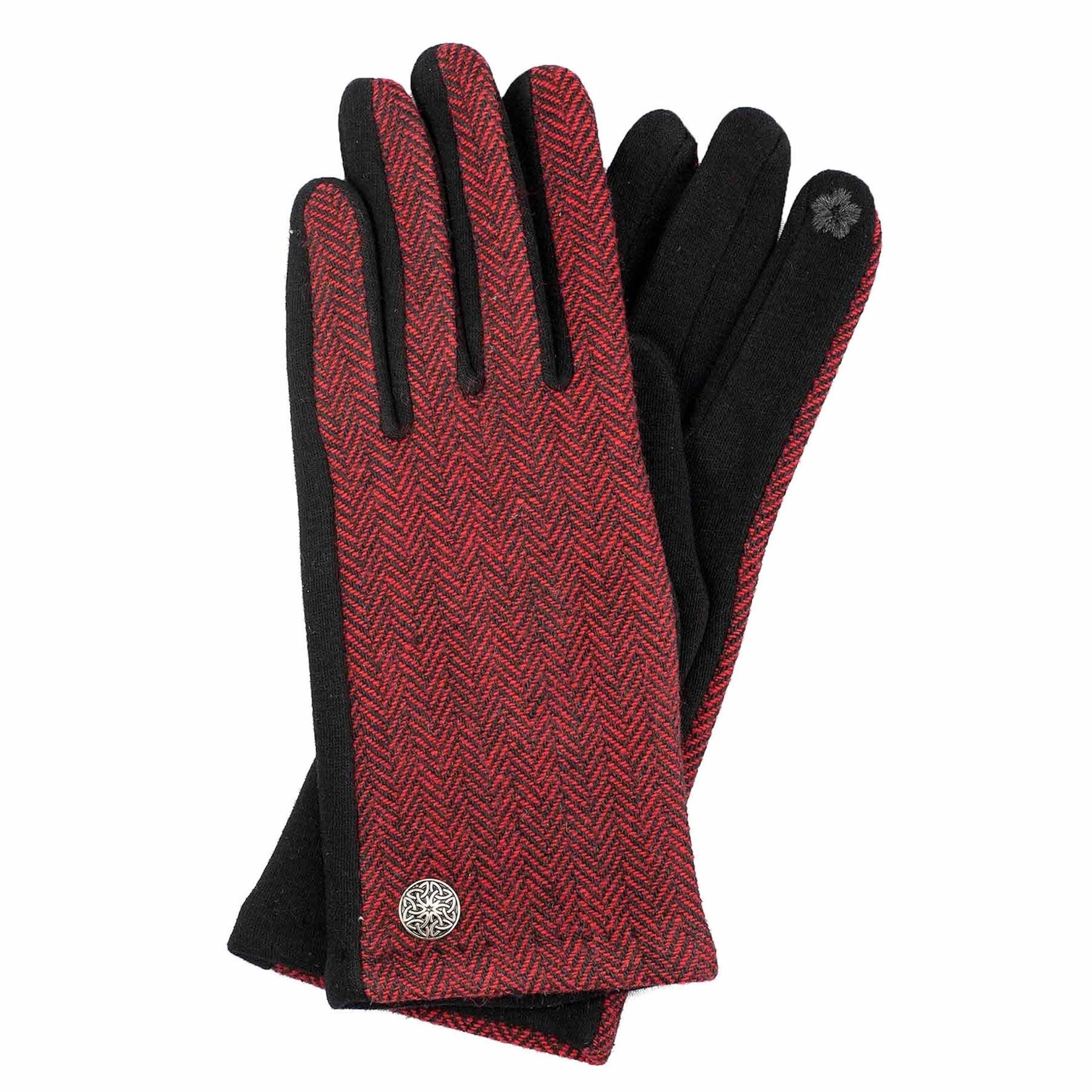 ACCESSORIES LADIES CELTIC BUTTON GLOVES HERRI - Blk/Red
