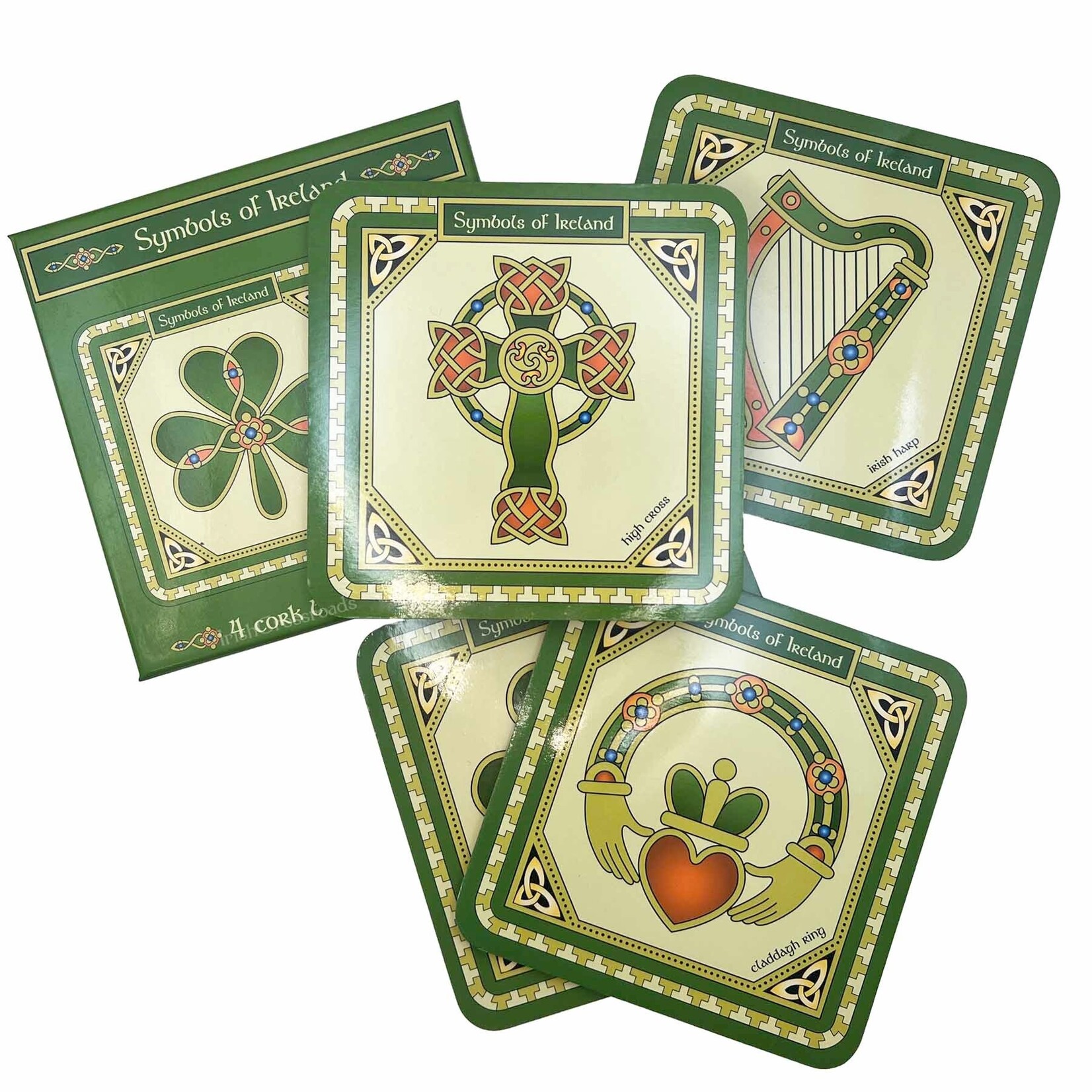 KITCHEN & ACCESSORIES GIFT BOX COASTERS - SYMBOLS of IRELAND (Set of 4)