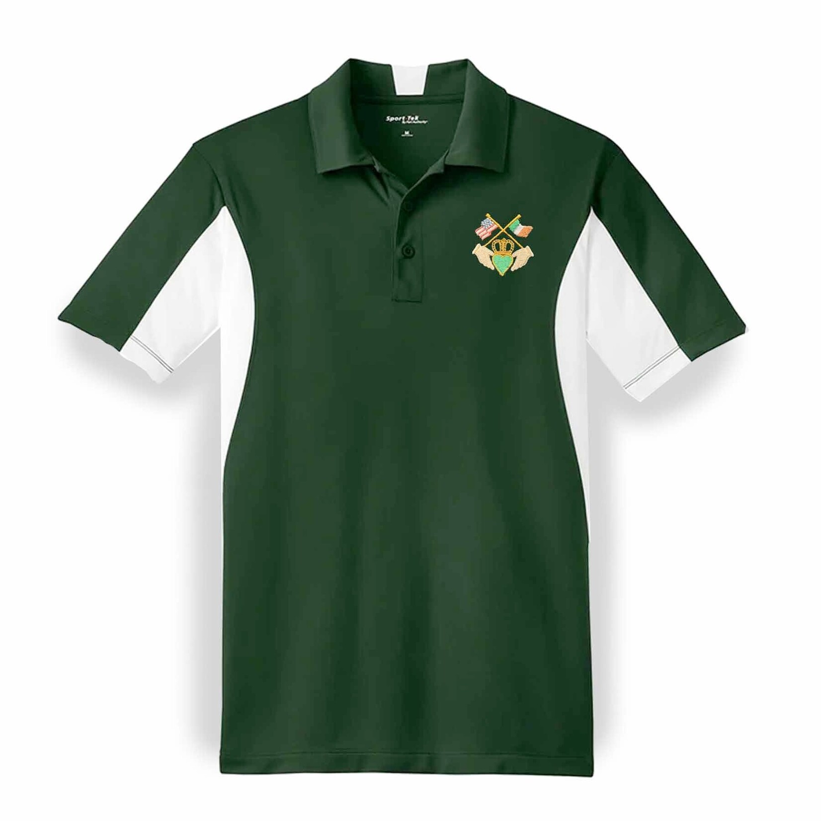 SPORTSWEAR SPORT-TEK POLO w CLADDAGH & FLAGS
