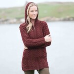 SWEATERS GALWAY HOODED COAT with CELTIC KNOT ZIPPER - Ember