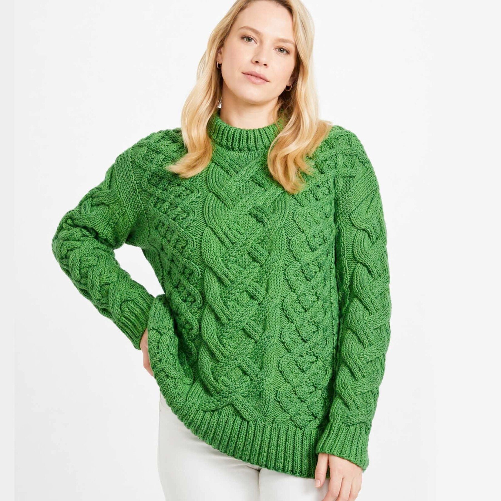 SWEATERS ARAN KNIT HEAVY CABLE SWEATER