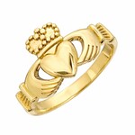 RINGS BORU 14K GOLD VERMEIL LRG CLADDAGH RING