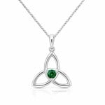 PENDANTS & NECKLACES FADO STERLING TRINITY PENDANT w GRN STONE