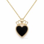 PENDANTS & NECKLACES FADO VERMEIL CLADDAGH HEART PENDANT w Black Onyx