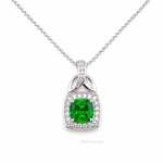 PENDANTS & NECKLACES FADO STERLING SQUARE CZ EMERALD PENDANT