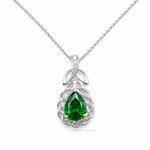 PENDANTS & NECKLACES FADO STERLING TEARDROP SHEELIN PENDANT w EMERALD