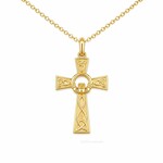 PENDANTS & NECKLACES FADO VERMEIL CLADDAGH CROSS PENDANT