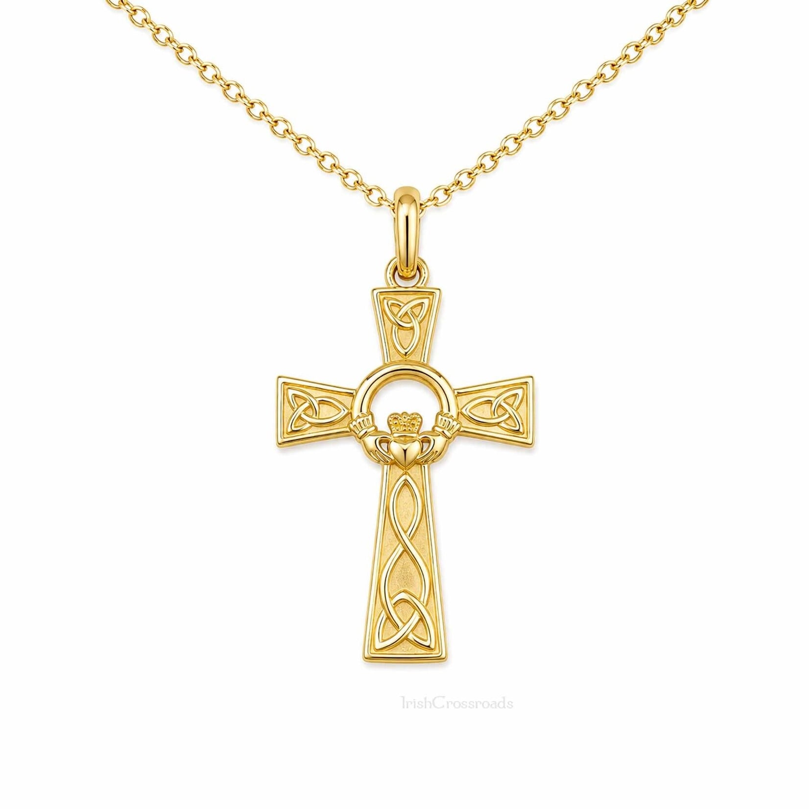 PENDANTS & NECKLACES FADO VERMEIL CLADDAGH CROSS PENDANT