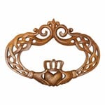 DECOR CELTIC WOOD CARVING -  Oval Celtic Claddagh