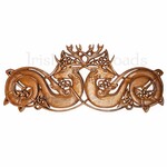 DECOR CELTIC WOOD CARVING - Double Stag
