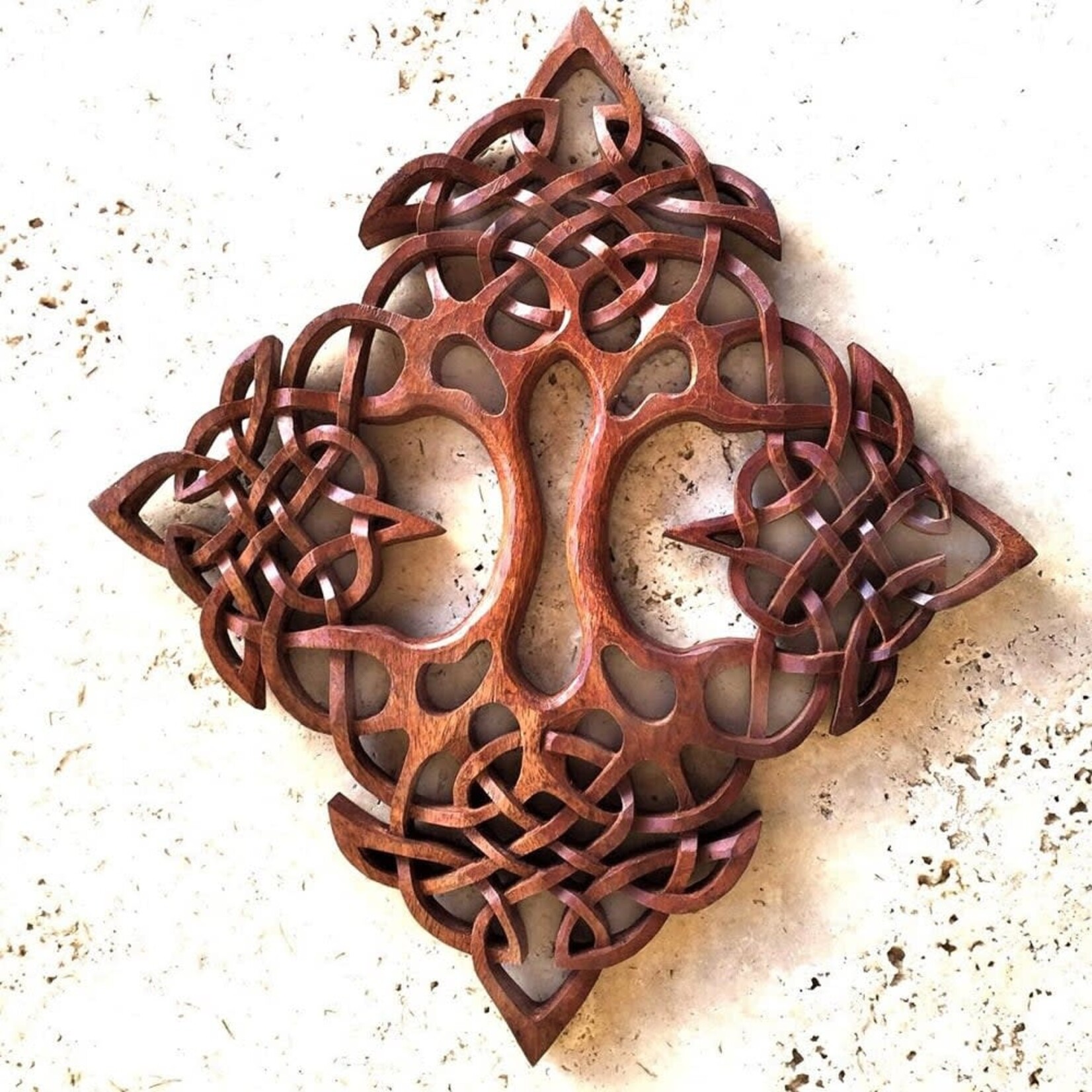 DECOR CELTIC WOOD CARVING - Double Tree of Life