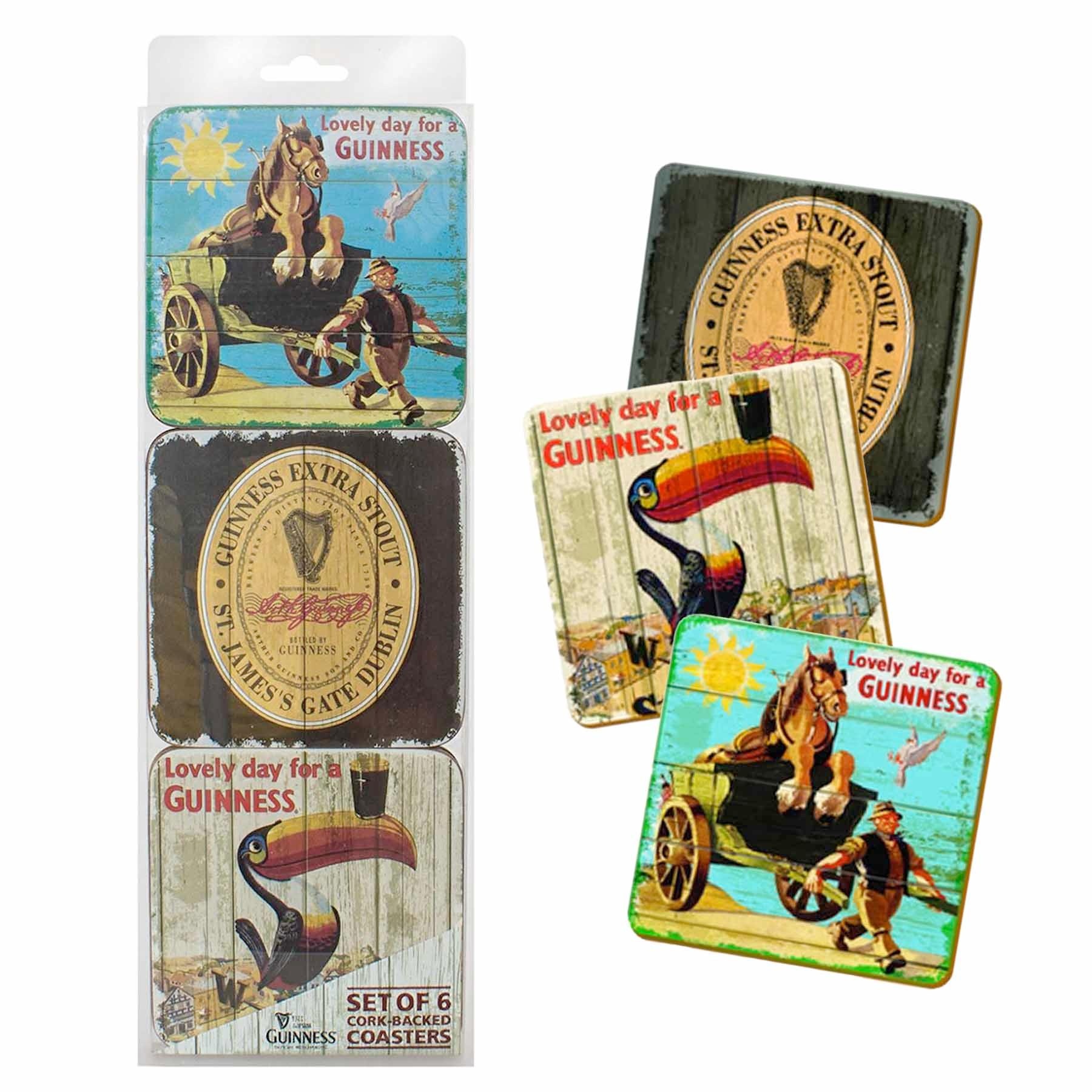 GUINNESS NOSTALGIC COASTERS - 6pk - Irish Crossroads