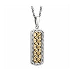 MENS JEWELRY SOLVAR CELTIC MAN STERLING & 10K HEAVY CELTIC KNOT PENDANT