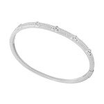 BRACELETS & BANGLES SOLVAR RHODIUM PLATED TRINITY BANGLE w WHT STONES