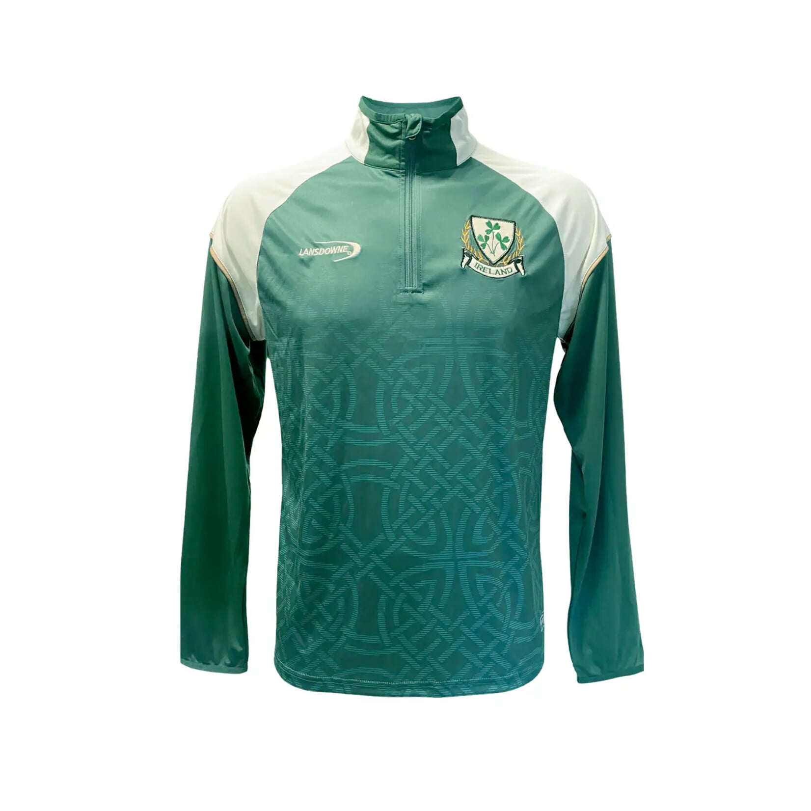 SHIRTS CLEARANCE: LANSDOWNE BOTTLE GRN CELTIC QUARTER ZIP :FINAL SALE