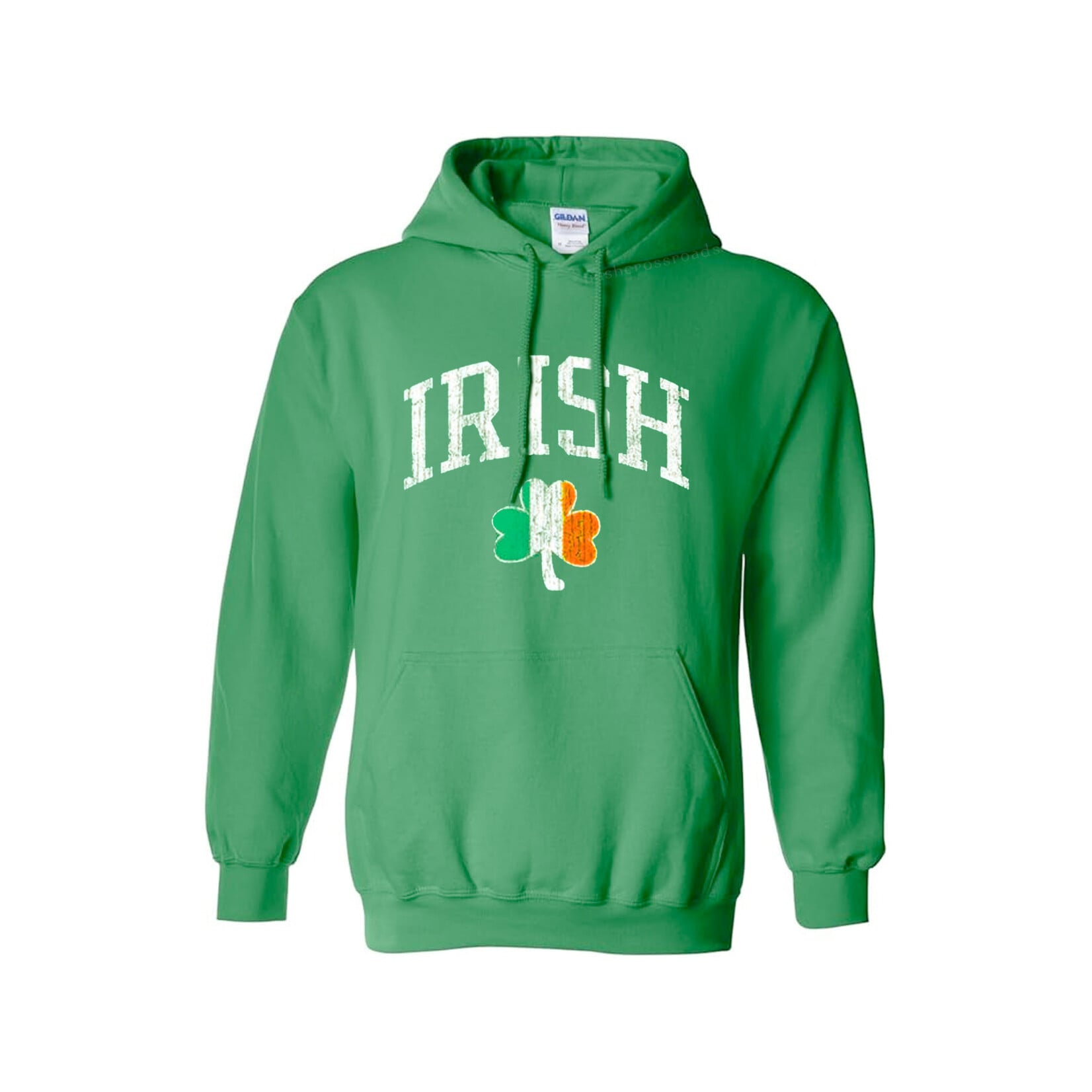SHIRTS CLEARANCE: IRISH SHAMROCK GREEN HOODIE :FINAL SALE
