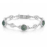 BRACELETS & BANGLES BORU STERLING TRINITY MOSS AGATE BRACELET