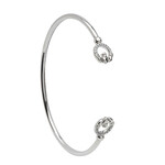 BRACELETS & BANGLES SHANORE STERLING CLADDAGH CUFF BANGLE w. CRYSTALS