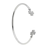 BRACELETS & BANGLES SHANORE STERLING SHAMROCK CUFF BANGLE w. CRYSTALS