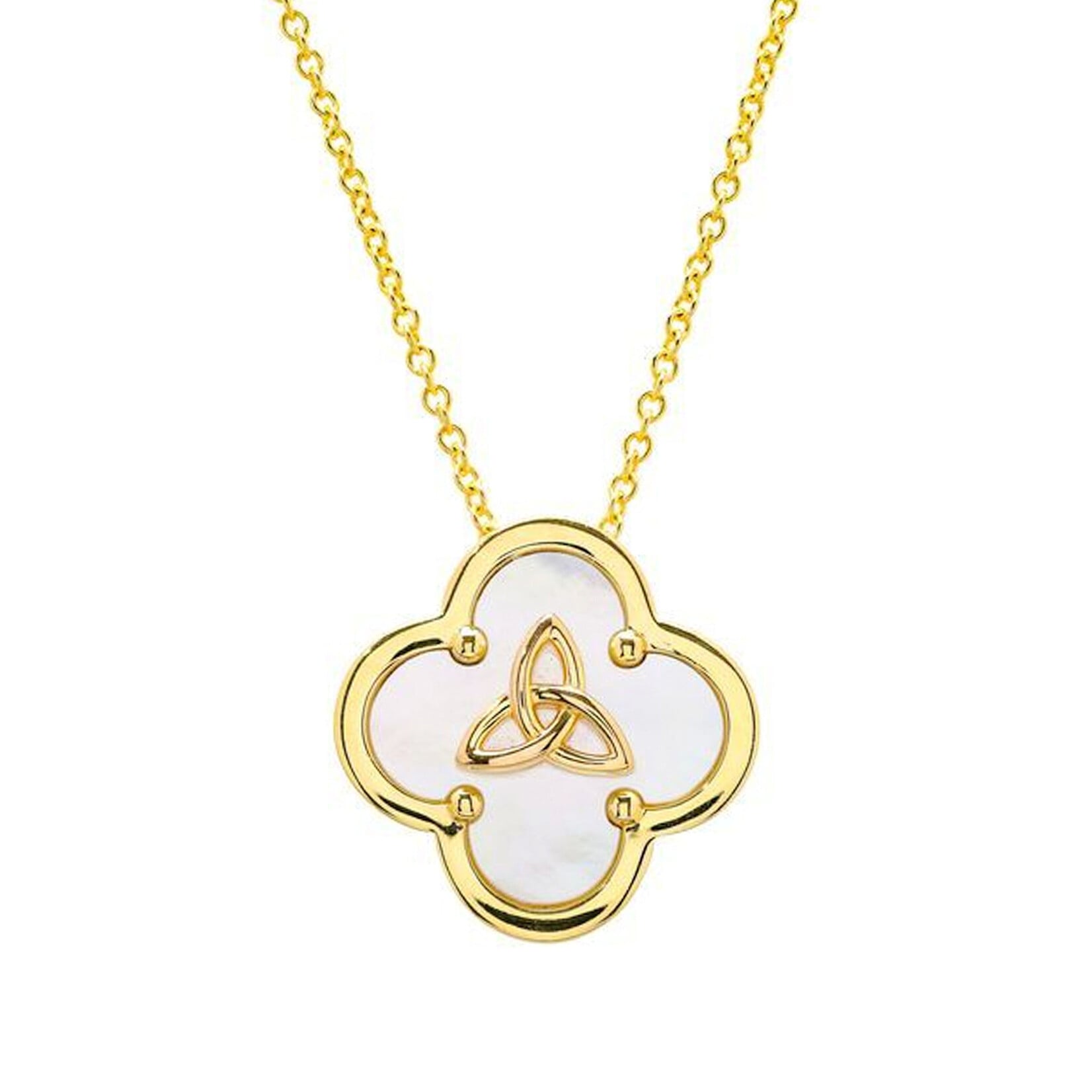 PENDANTS & NECKLACES SHANORE HARMONY GOLD VERMEIL CLOVER TRINITY PENDANT