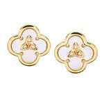 EARRINGS SHANORE HARMONY GOLD VERMEIL CLOVER TRIN POST EARRINGS