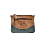 ACCESSORIES TINNAKEENLY THREE ZIP PURSE - Celtic Spiral Grn/Tan Leather