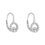 EARRINGS SOLVAR STERLING CLADDAGH & CZ ROUND EARRINGS