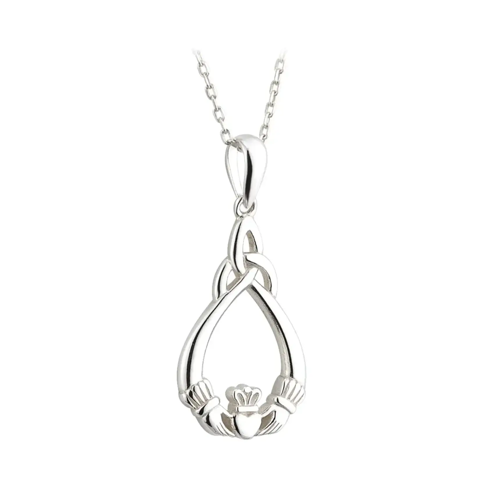 PENDANTS & NECKLACES SOLVAR STERLING CLADDAGH & TRINITY PENDANT