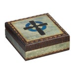 DECOR CELTIC CROSS BLUE WOOD BOX
