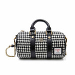 ACCESSORIES ISLANDER MINI DUFFLE w HARRIS TWEED Black & White Dogtooth